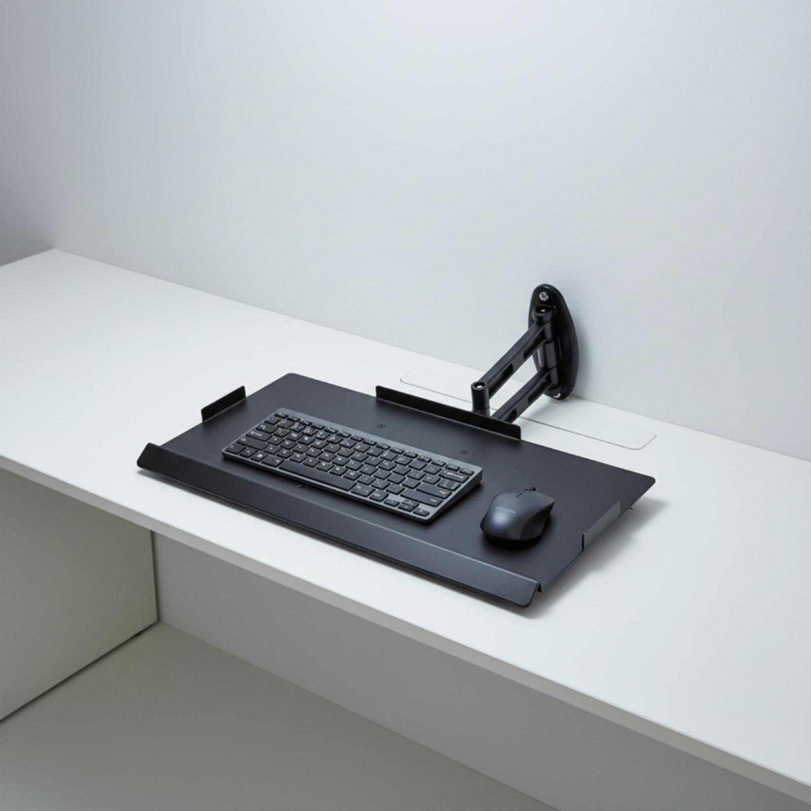 Desk Setup Monitor Arm - Metal Keyboard Holder for Desk Mount