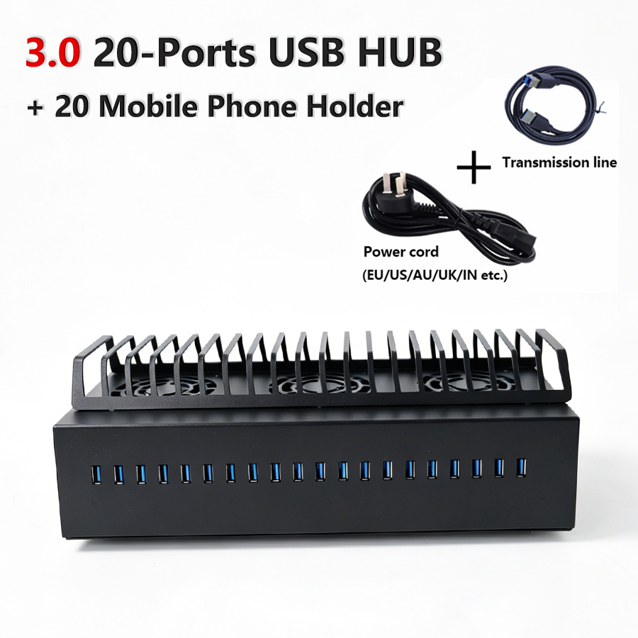 Desk Setup Hub - 20-Port USB 3.0 Hub Chassis +