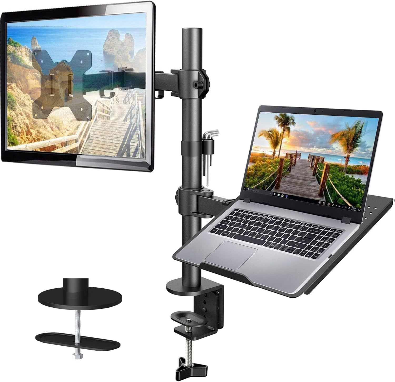 Desk Setup Monitor Arm - DL-MD30LP 400MM Height Adjustable 10'-15' Laptop