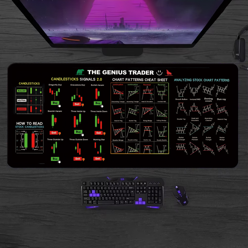 EXCO Stock Market Trader Leath - огляд і ціна Desk Setup Rug