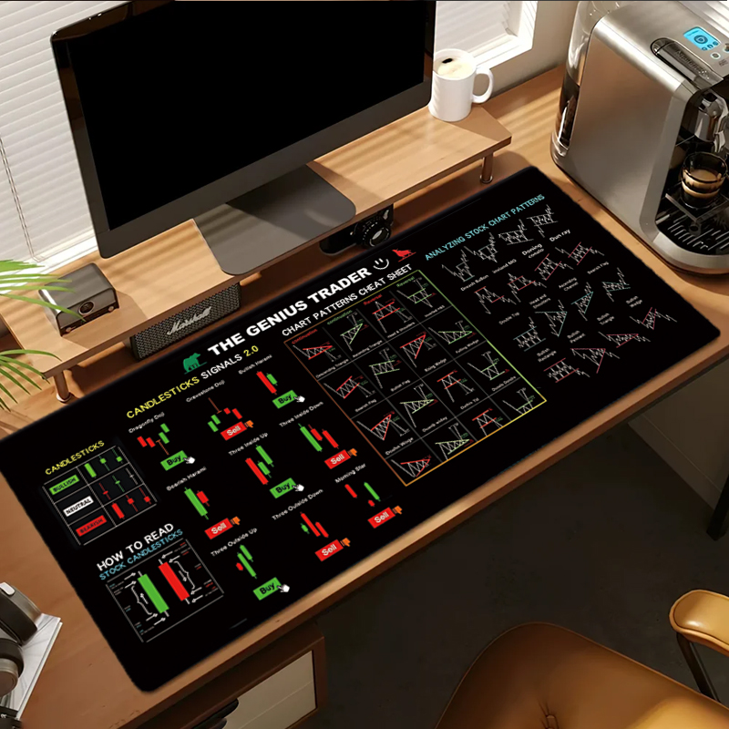 EXCO Stock Market Trader Leath - огляд і ціна Desk Setup Rug