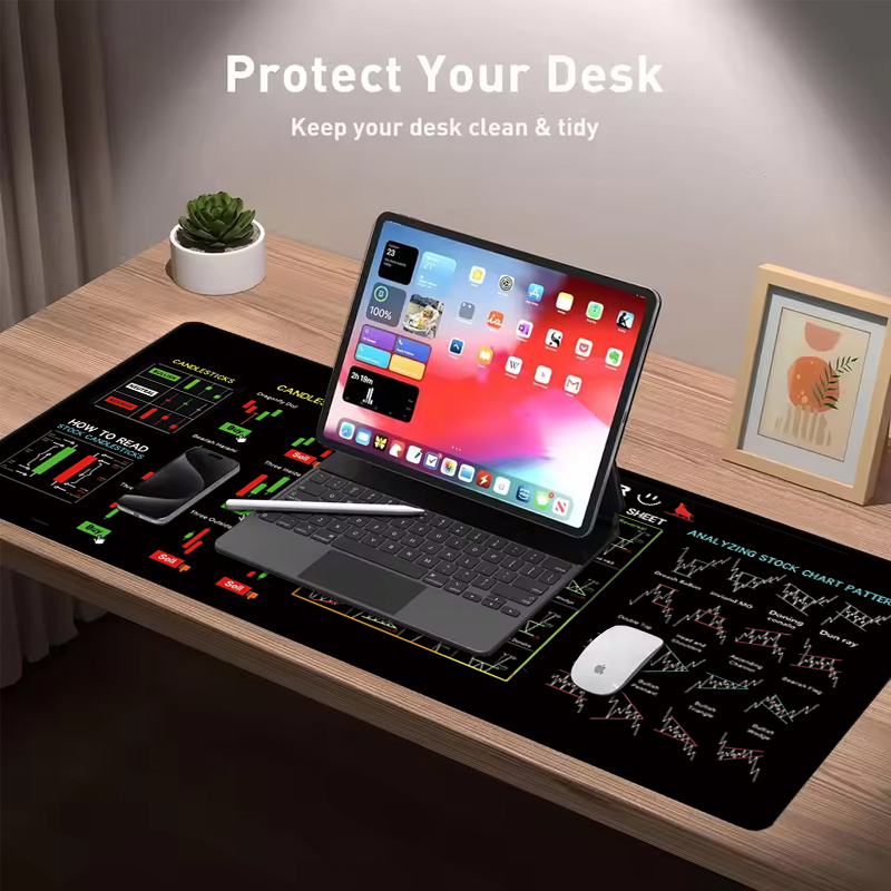 EXCO Stock Market Trader Leath - огляд і ціна Desk Setup Rug