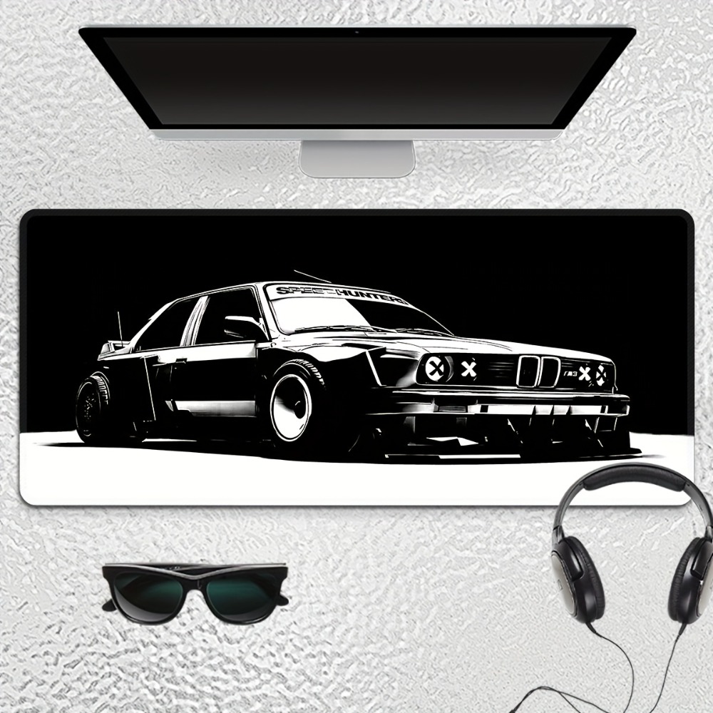 Large Black White Car Gaming M - огляд і ціна Desk Setup Black And White