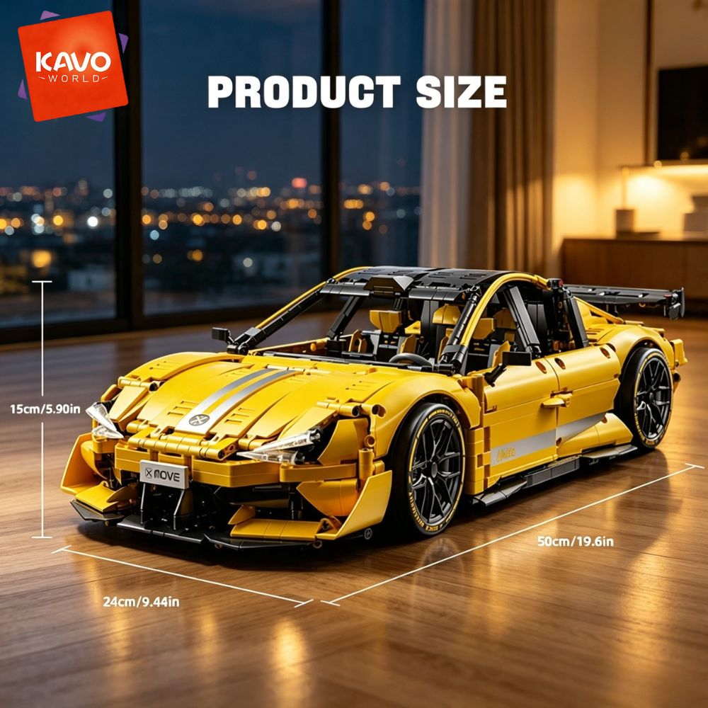 KAVOWORLD 2143pcs Yellow 1:10  - огляд і ціна Desk Setup Diy