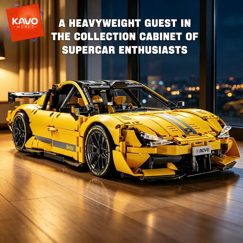 KAVOWORLD 2143pcs Yellow 1:10  - огляд і ціна Desk Setup Diy