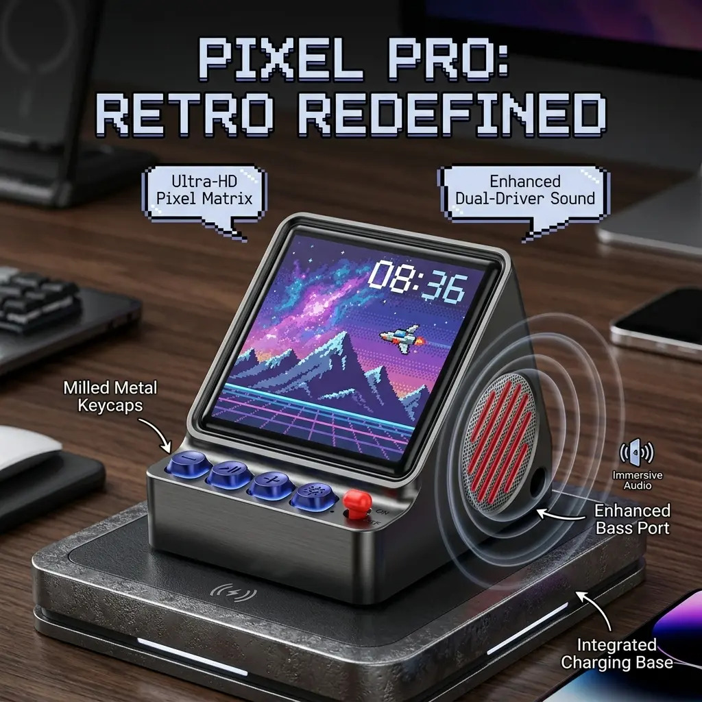 Retro Pixel Art Programmable L - огляд і ціна Desk Setup Diy