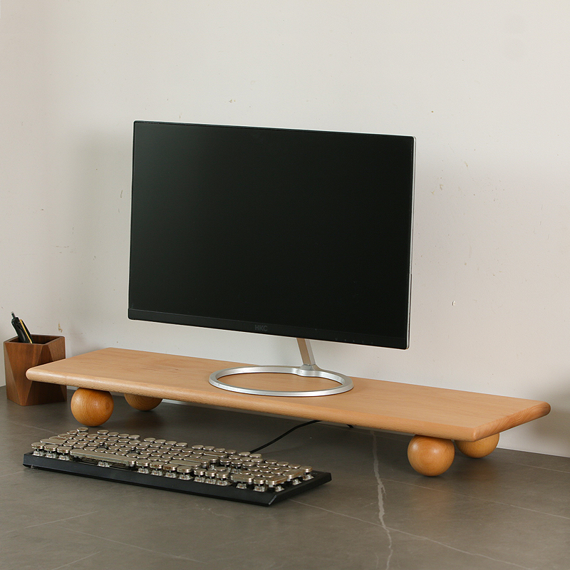Solid Wood Monitor Riser Lapto - огляд і ціна Desk Setup For Laptop And Monitor