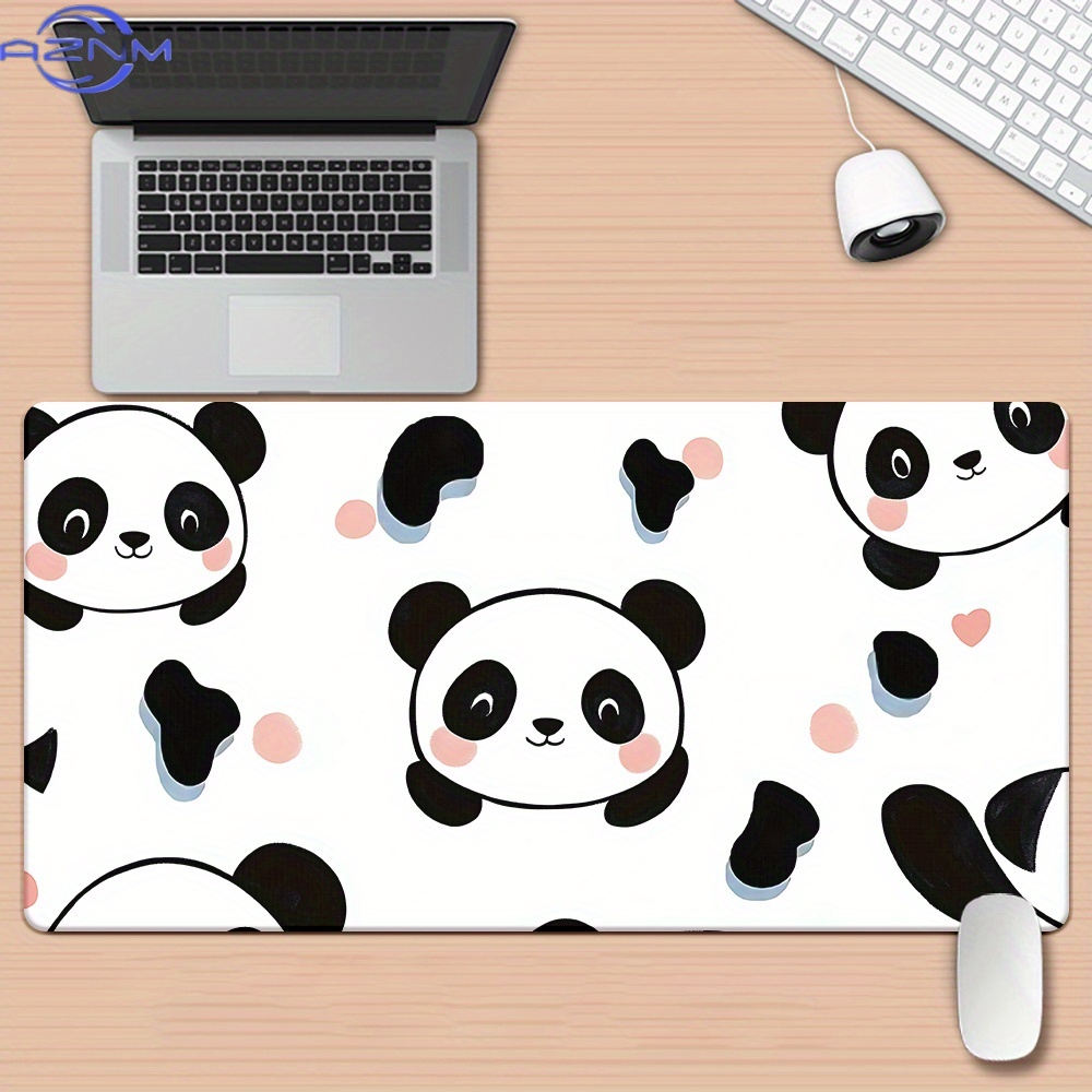 1pc Cute Panda Rubber Mouse Pa - огляд і ціна Desk Setup Black And White