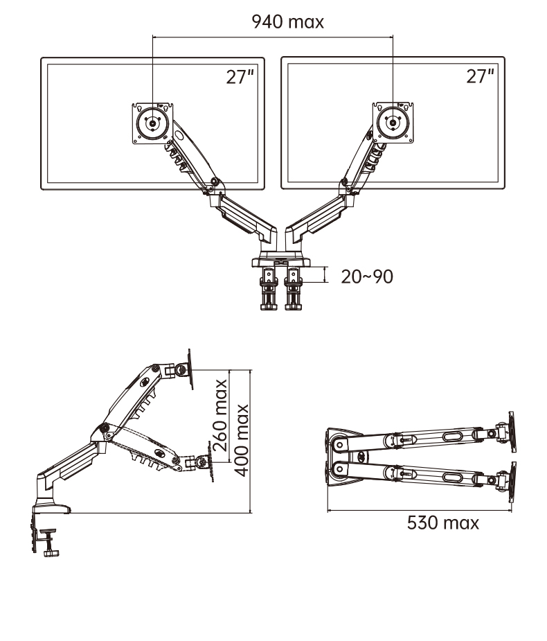 NB NEW A5C F160 Gas Spring 10' - огляд і ціна Desk Setup Monitor Arm