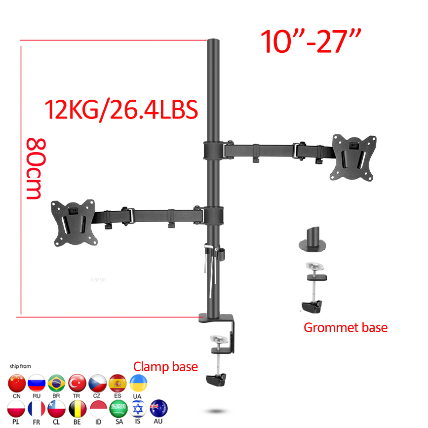 (80cm) DL-T902-280II Full Moti - огляд і ціна Desk Setup Monitor Arm