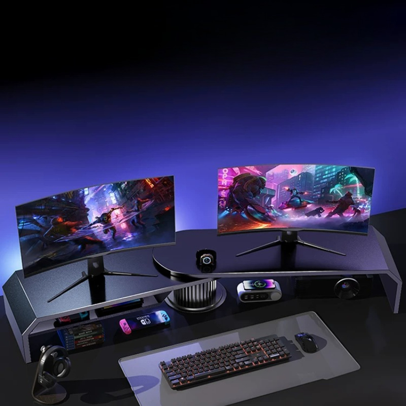 Gaming Dual Monitor Stand Offi - огляд і ціна Desk Setup For Laptop And Monitor