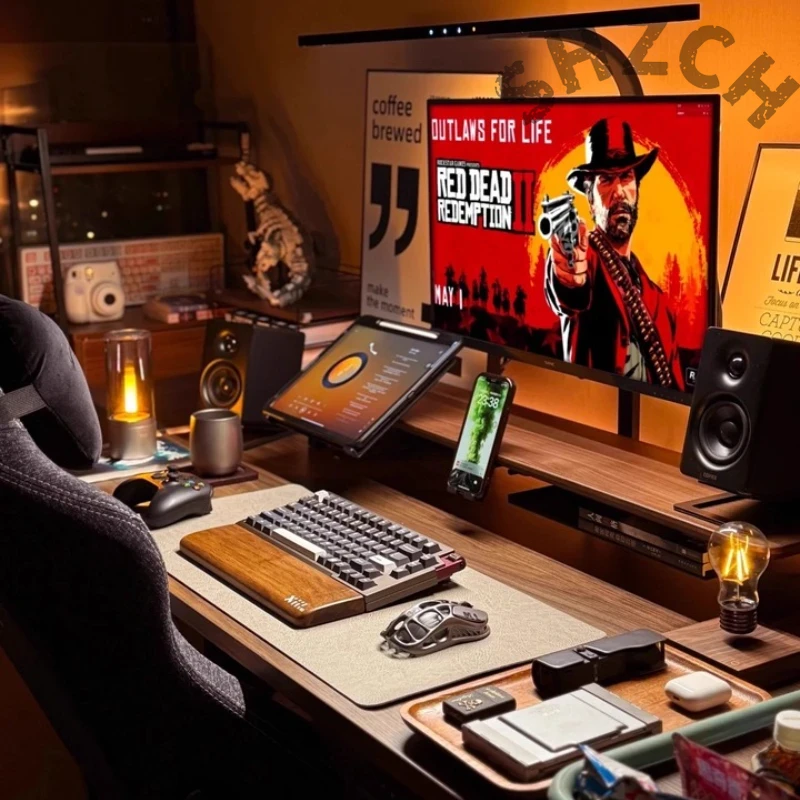 Modular Walnut Monitor Stand f - огляд і ціна Desk Setup For Laptop And Monitor