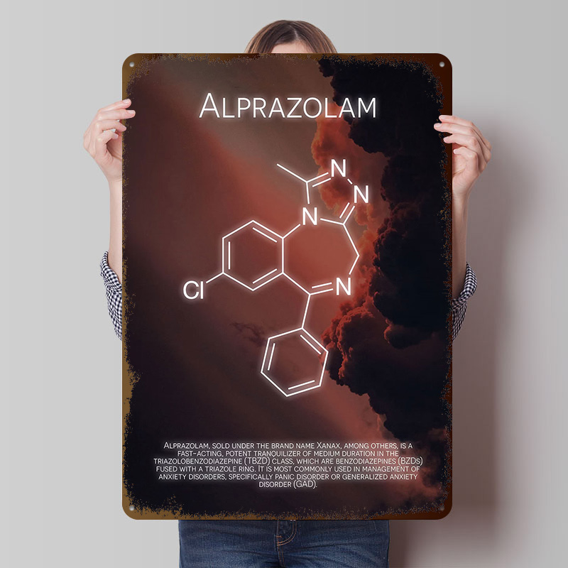 Alprazolam Molecule Tinplate P - огляд і ціна Desk Setup Poster