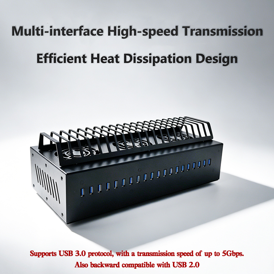 20-Port USB 3.0 Hub Chassis +  - огляд і ціна Desk Setup Hub