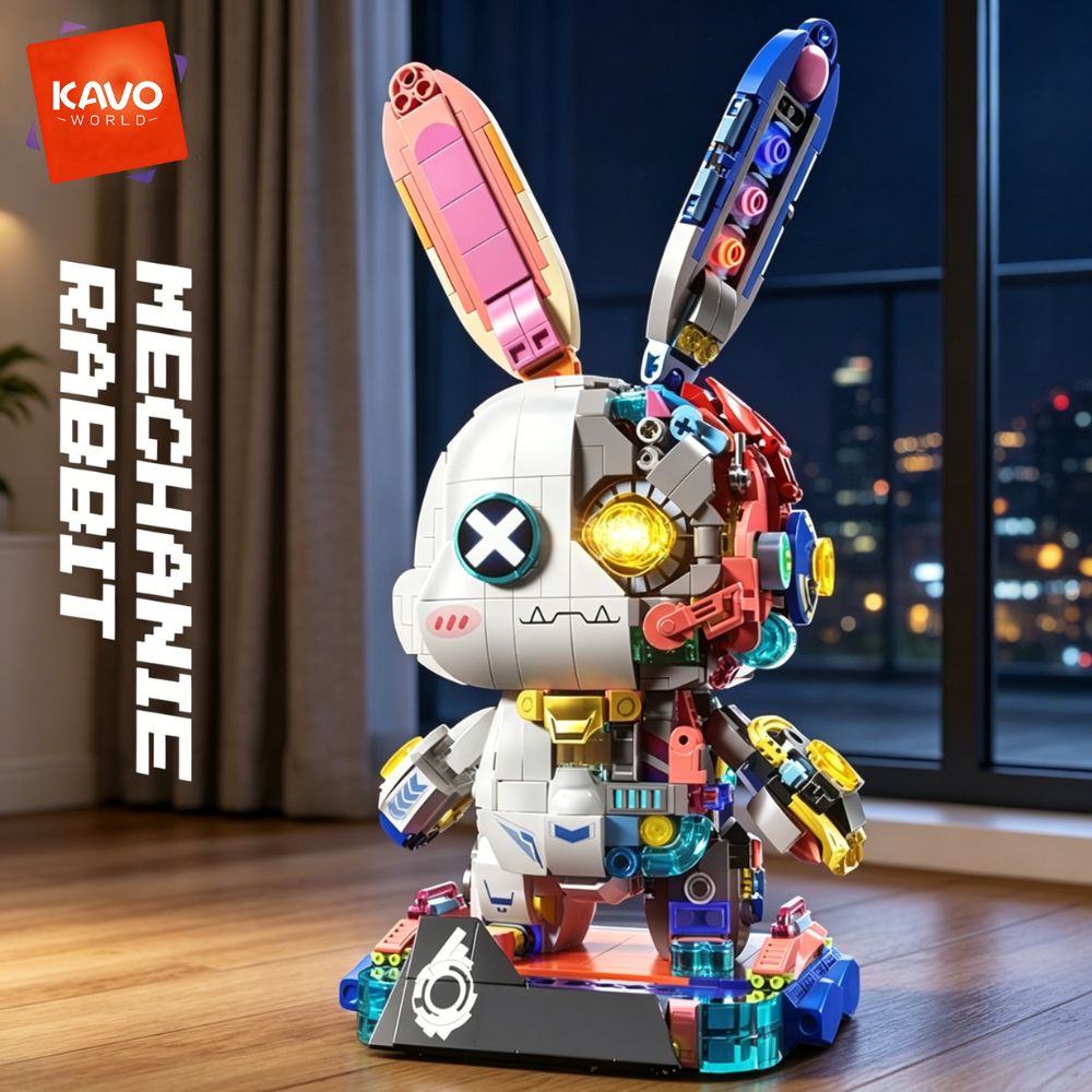 KAVOWORLD 1377PCS Robot Rabbit - огляд і ціна Desk Setup Diy