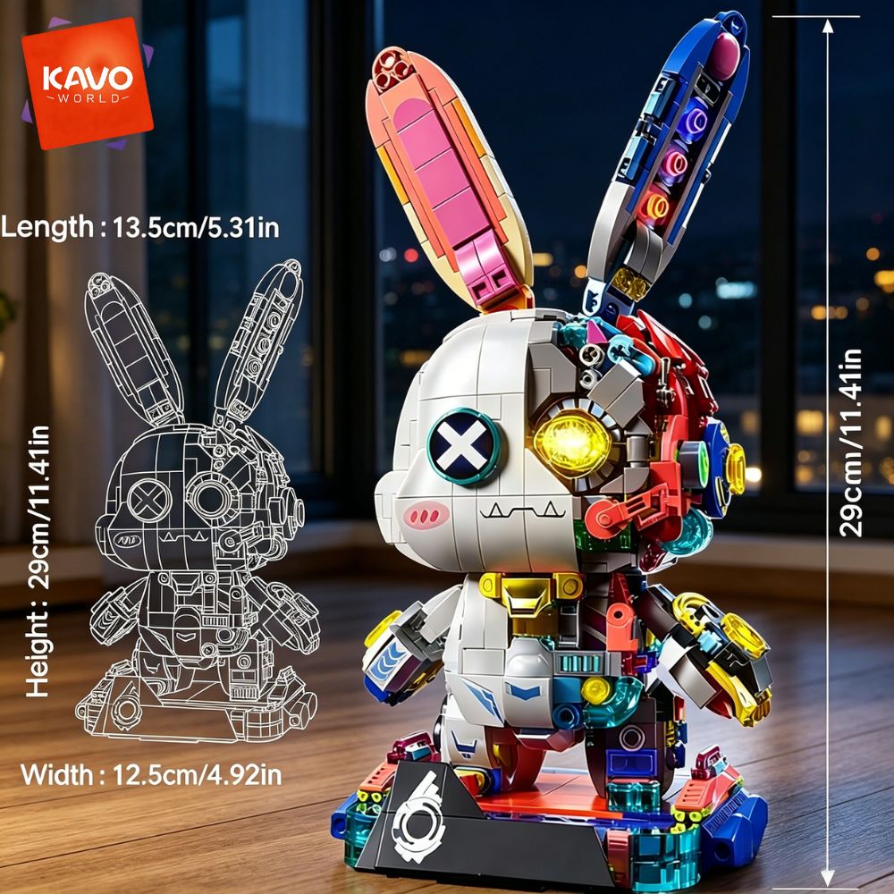 KAVOWORLD 1377PCS Robot Rabbit - огляд і ціна Desk Setup Diy