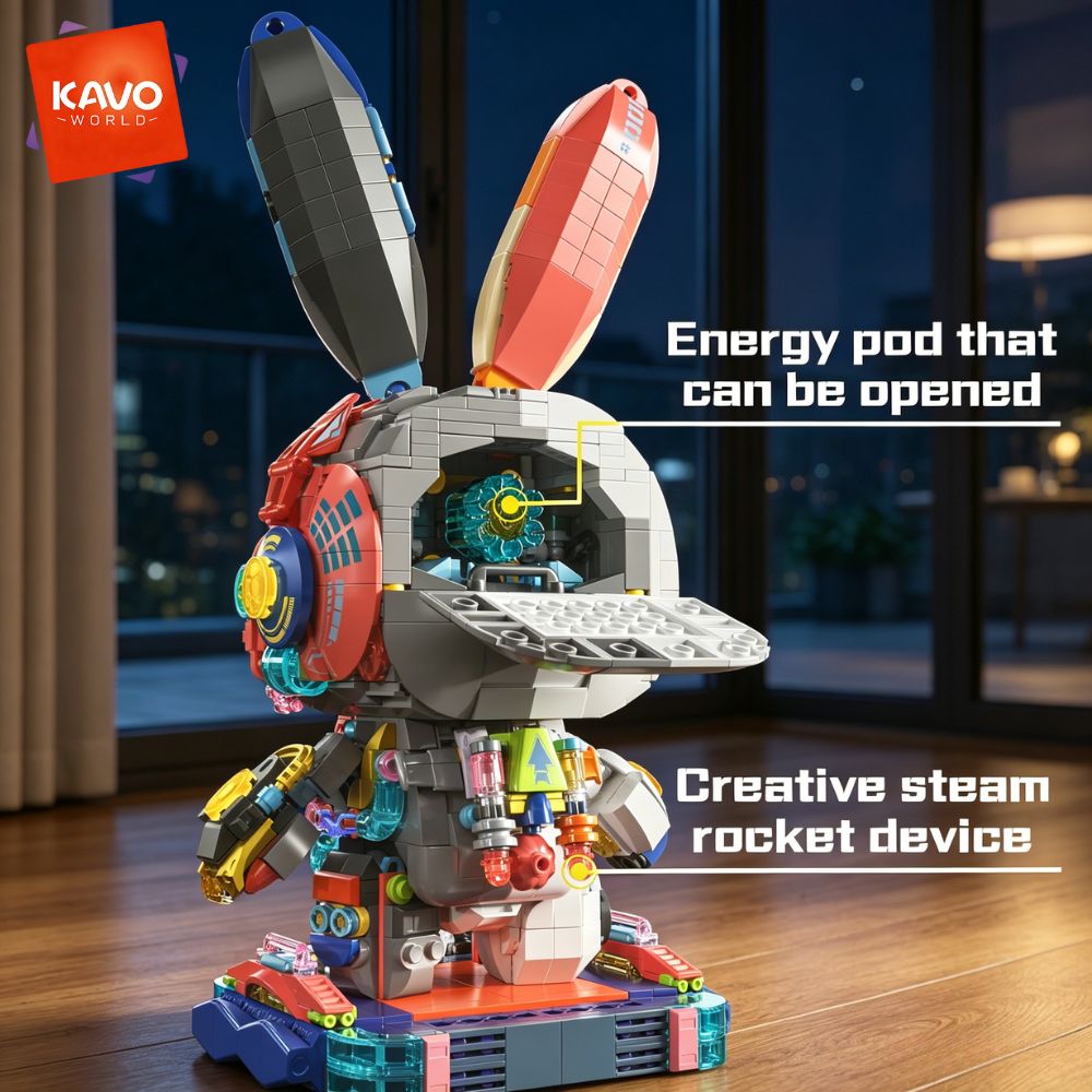 KAVOWORLD 1377PCS Robot Rabbit - огляд і ціна Desk Setup Diy