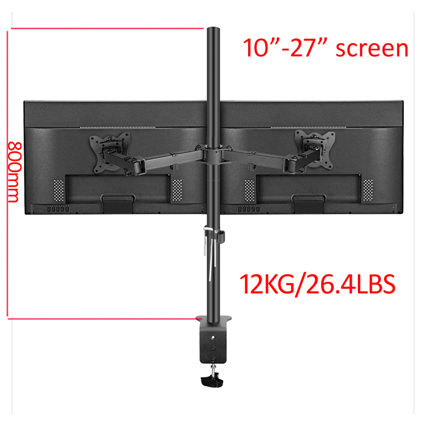 T902-280 360 Rotate Steel 10'- - огляд і ціна Desk Setup Monitor Arm