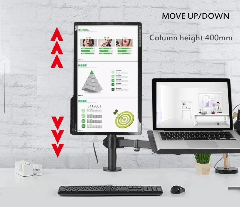 DL-MD30LP 400MM Height Adjusta - огляд і ціна Desk Setup Monitor Arm