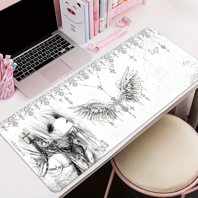 Leather Mousepad Black White A - огляд і ціна Desk Setup Rug