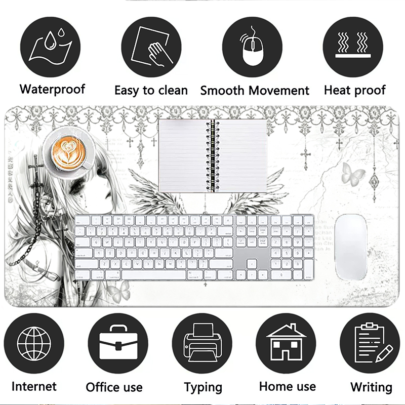 Leather Mousepad Black White A - огляд і ціна Desk Setup Rug