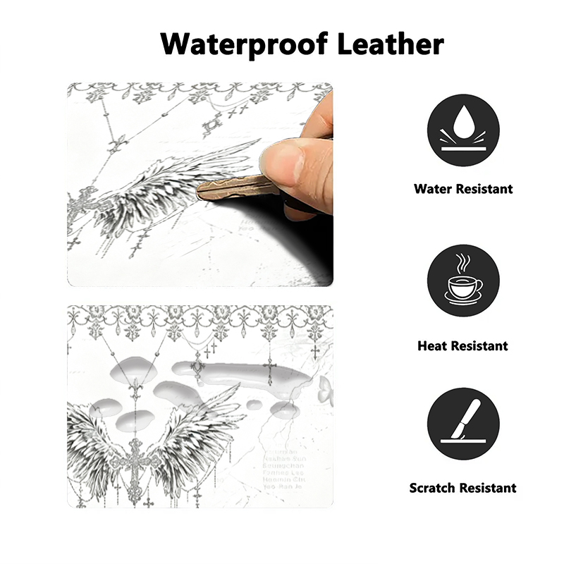Leather Mousepad Black White A - огляд і ціна Desk Setup Rug