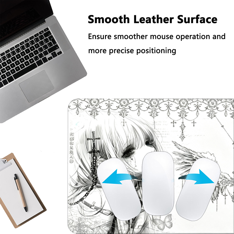 Leather Mousepad Black White A - огляд і ціна Desk Setup Rug