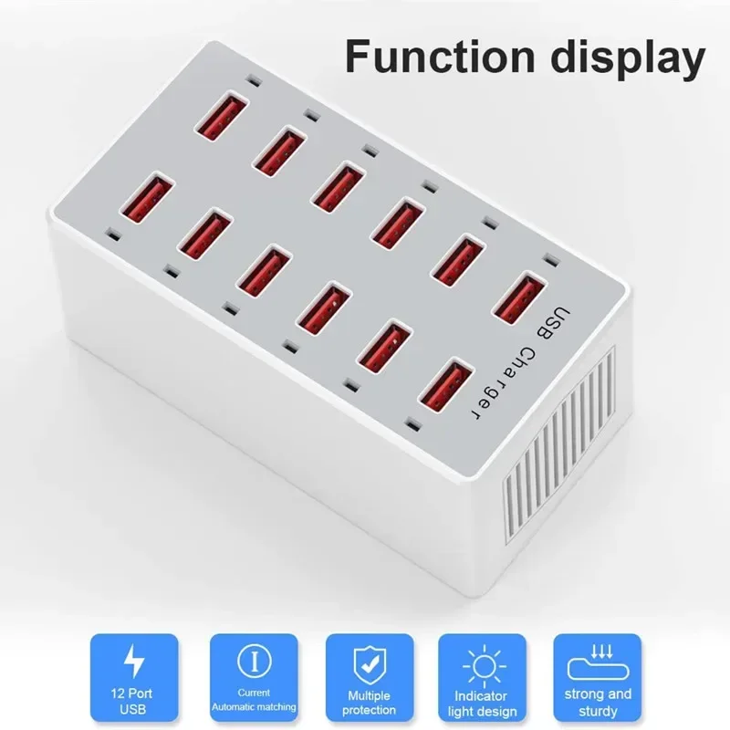 USB Charging Station 60W 12-Po - огляд і ціна Desk Setup Hub