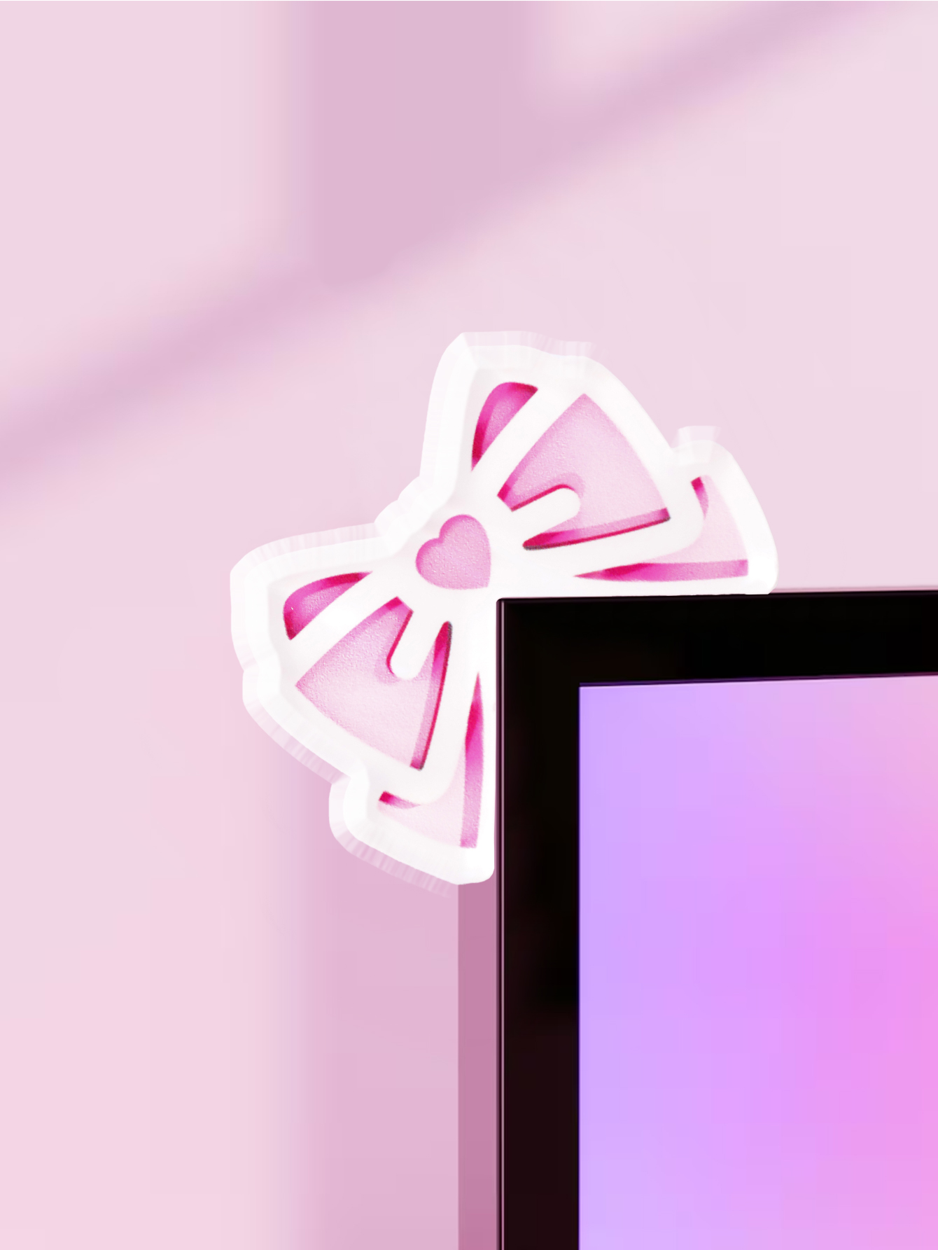 Kawaii Bow Monitor Decor Pink  - огляд і ціна Desk Setup Pegboard