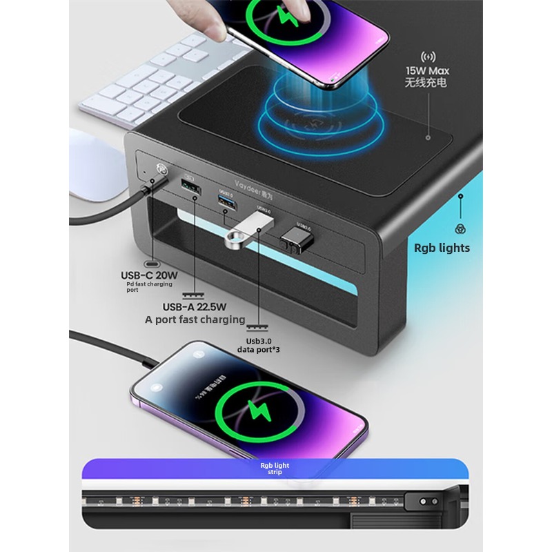 RGB Monitor Stand Riser Deskto - огляд і ціна Desk Setup For Laptop And Monitor