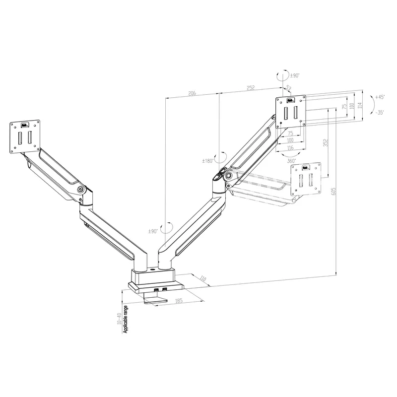 Dual Arm Monitor Mount Heavy D - огляд і ціна Desk Setup Monitor Arm