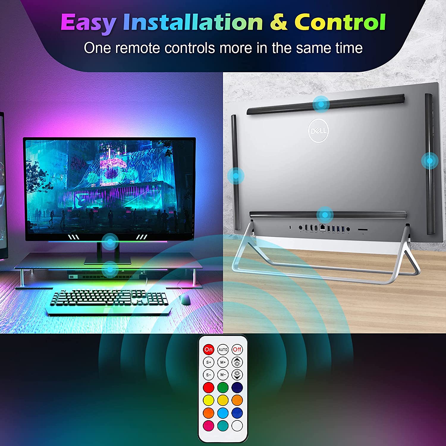 Under Monitor Light Bar RGB Dr - огляд і ціна Desk Setup Diy