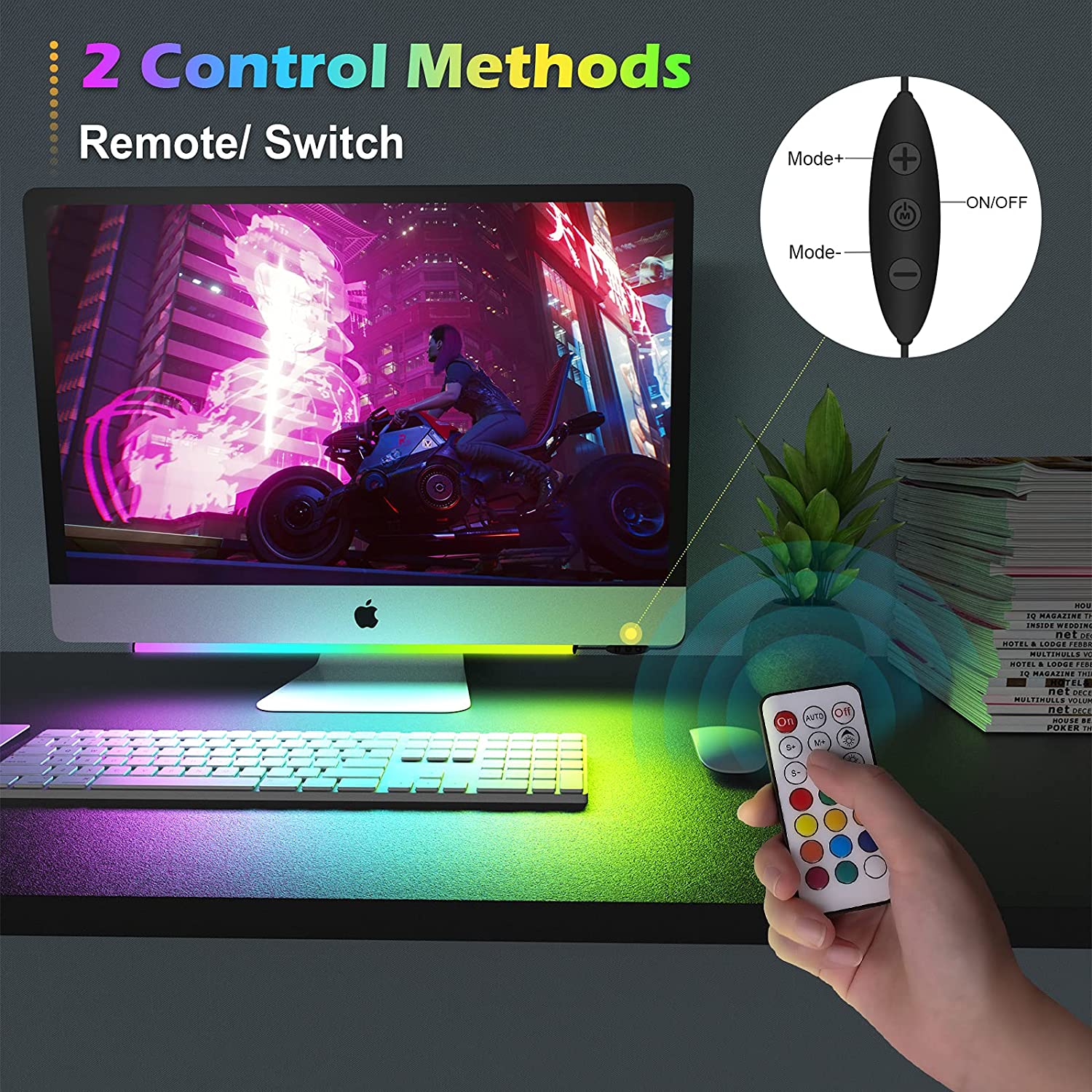 Under Monitor Light Bar RGB Dr - огляд і ціна Desk Setup Diy