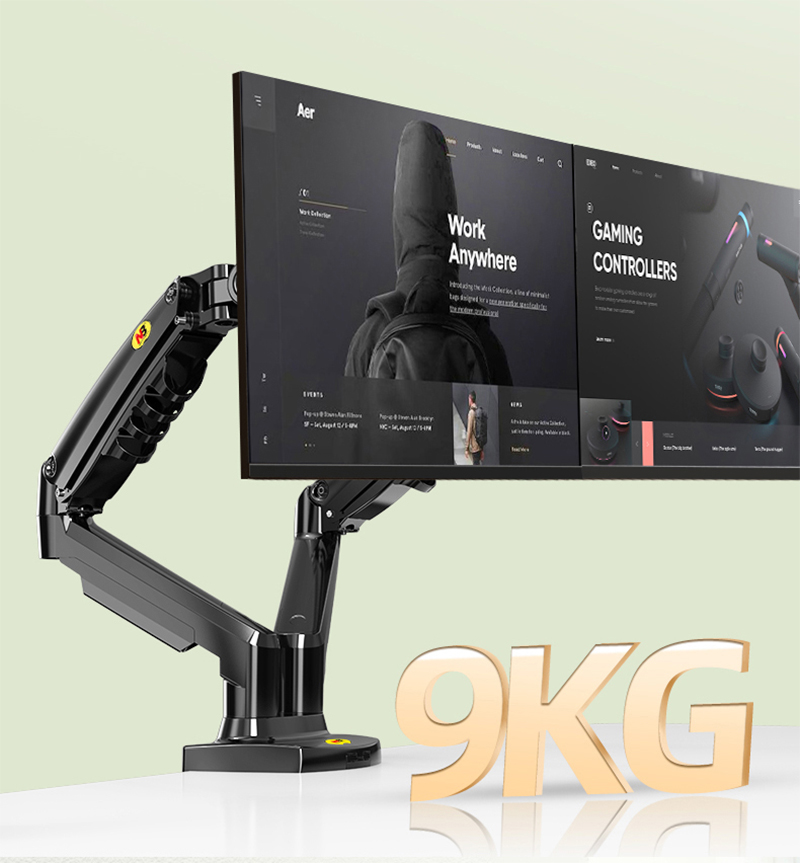 NB F160 Gas Spring 360 Degree  - огляд і ціна Desk Setup Monitor Arm